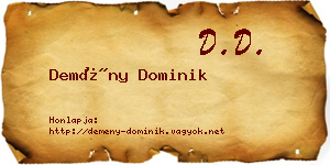 Demény Dominik névjegykártya